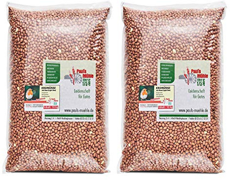 Paul´s Mühle - 20 kg Erdnüsse mit Haut (Light Skin) für Tiere & Wildvögel | Naturbelassenes Tierfutter für Eichhörnchen, Papageien & Nager - Nüsse Vogelfutter & Wildvogelfutter für Futterzwecke