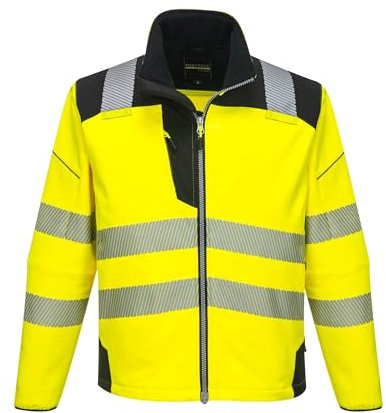 Portwest PW3 Warnschutz-Softshelljacke, Größe: 5XL, Farbe: Gelb/Schwarz, T402YBR5XL