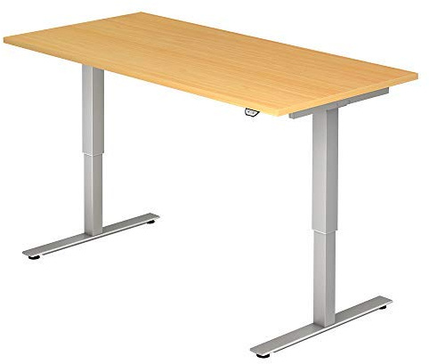 a-series Elektrisch höhenverstellbarer Schreibtisch AS1443 mit Memoryschalter, Tischplatte 160x80cm (BUCHE)