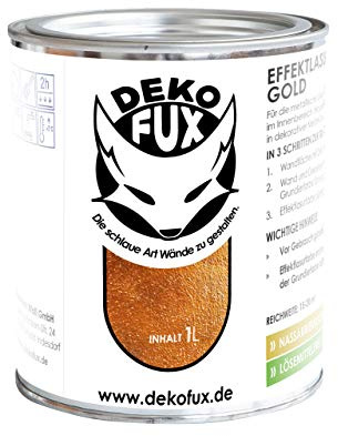 dekofux Effektlasurfarbe 3D Wandgestaltung, Polymerdispersion, Barock Gold, 1 Stück…