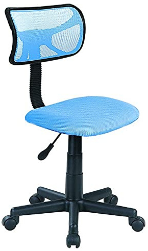 BAKAJI Sedia Girevole Scrivania Regolabile in Altezza Poltrona con Ruote Ufficio cameretta Schienale ergonomico a Rete Traspirante Seduta Imbottita (Azzurro)