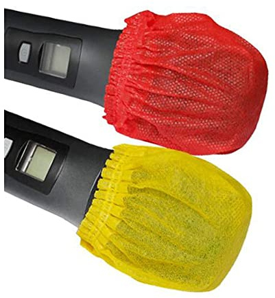 Namvo 100Pcs Disposable Microphone Cover Mic Cover Protective Cap, Non-Woven Microphone Cover Windscreen for KTV Recording Room News Gathering