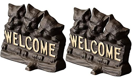 Türstopper Boden Tier Bürotür Anti-Kollisions-Gusseisen Fixiert Türkeil, Kreative Retro-Katzenform Art Deco Keile, Halte Die Tür Offen (Color : Vintage Color, S : 13.5 * 3 * 10cm)