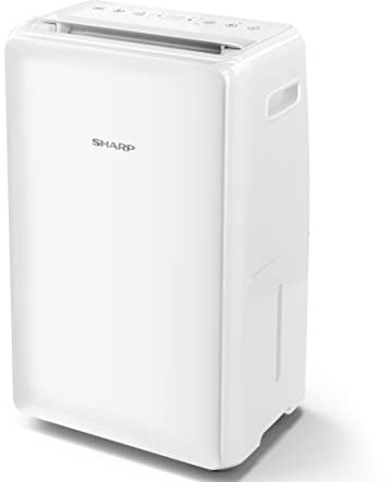 SHARP UD-P20U-W Portable Dehumidifier 20L in White - Compact and Easy to Use with a Sleek Design and Digital White LED Control Panel, Helps Reduce Allergies and Increase Home Comfort