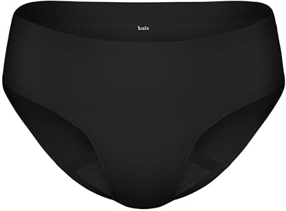 KNIX Super Leakproof Bikini - Period Underwear for Women - Machine Washable, Reusable - Black, Large (1 Pack)