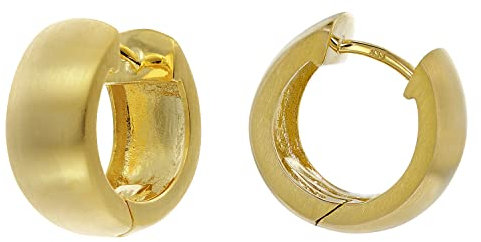 trendor Ohrringe Gold 333/8K Klapp-Creolen Ø 15 mm eleganter Ohrschmuck für Damen, zauberhafter Schmuck aus Echtgold, zeitlose Geschenkidee für Frauen, 41500