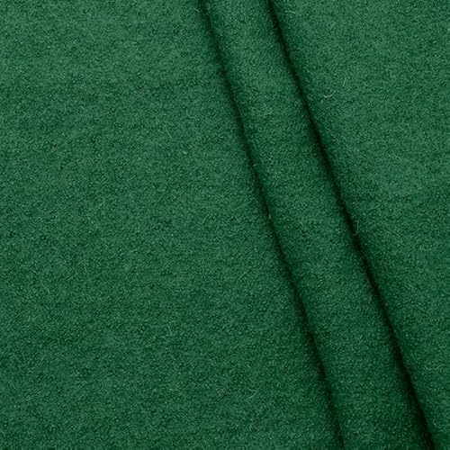 STOFFKONTOR Walkloden Wollstoff Meterware, 100% Wolle, Farbe Dunkel-Grün, Isolierend & Beidseitig verwendbar, 140 cm breit, 350 g/m²