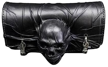 VIPAVA Halloween Skull Motorrad Gabel Tasche Satteltaschen Koffer Schwarz Aufbewahrung Moto Leder Gepäck Zubehör Werkzeug PU Tasche Griff