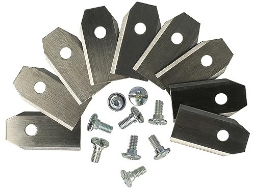 vhbw 9X Ersatz-Messer kompatibel mit Husqvarna Automower 105, 320, 310, 315, 315X, 305, 308 Rasenmäher - Ersatzklinge Silber, Stahl