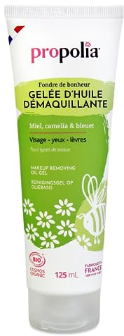 PROPOLIA - Gelée d'Huile Démaquillante Bio - Miel, Camélia & Bleuet - 125ml
