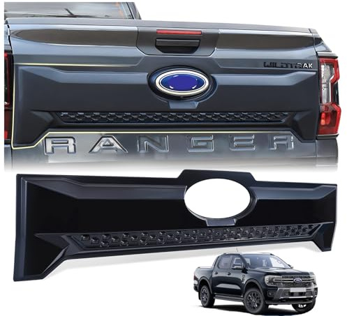 JHCHAN Abdeckung Heckklappe für Ford Ranger 2023-2026, Ladekantenschutz Schutzleiste Pickup Zubehör für Wildtrak Limited XL/XLT Platinum T9, Kratzfest Stoßfest UV-beständig ABS, Schwarz