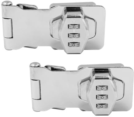 Lot de 2 verrous à loquets ZONADAH de 7,6 cm - Verrous à loquets coulissants - Verrous de sécurité pour porte de placard - Verrou coulissant pour extérieur, maison, tiroir, salle de bain - Argent