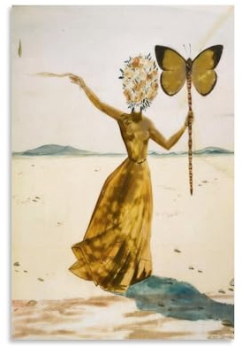 Salvador Dali Berühmte Malerarbeiten (Dali-Schmetterlingsfrau) Druck Poster Leinwand Wandkunst Dekorativ Schlafzimmer Modern Home Print Bild Artworkss 50 x 75 cm
