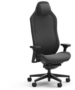 Fractal Design Refine Fabric Dark Gaming Chair - Ergonomic Office Desk Chair Functionality with 4D Adjustable Armrests, High-Back Support, Lumbar Cushion, and Premium Fabric | Premium High-Back Computer Chair with 4D Armrests, Synchro-Tilt, Memory Foam Headrest, and Built-In Lumbar Support