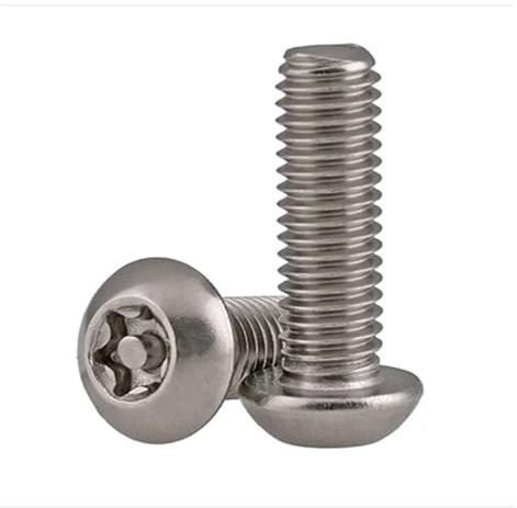 SQING M2 M2,5 M3 M4 M5 M6 Edelstahl-Flachkopf-Torx-Schraube mit Stiftsicherheitsschrauben SS304(M4X6 100PCS)