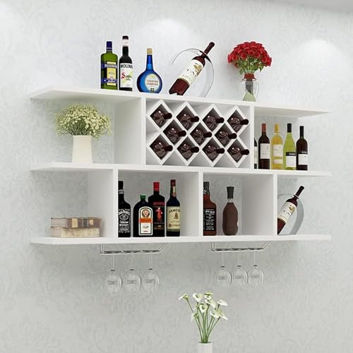 Weinregal, wandmontierte Weinregale, Weinschrank aus massivem Holz, modernes und einfaches Wandregal for Rotwein, Restaurantregal, stilvolles kreatives Ausstellungsregal an der Wand, Heimdekoration (