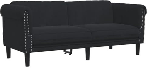 vidaXL Soffa 2-sits svart sammet, 2-sitssoffa, tvåsitssoffa, 2 sitssoffa, 2-sitssoffor, tvåsitssoffor, 2 sitssoffor, 2 sits soffa, 2 sits soffor