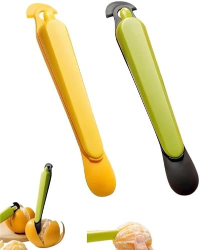 2 herramientas de frutas fáciles de pelar, pelador de naranja, multifuncional, herramienta de pelado de frutas, separador de pulpa de frutas, peladores de limón con cómodas asas de plástico