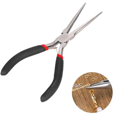 Pleenild Steel Long Nose Pliers Pliers Tool Long Needle Nose Pliers Watch Jewelry Repair for Repair Hand-Made Handicraft Tool