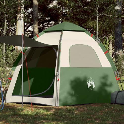 Tino Tech Tente de camping pour 4 personnes - 260 x 217 x 150 cm - Tente familiale - Grande tente à lancer - Tente de festival - Tente de trekking - En polyester - Vert