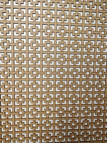 Wooden mesh laser cut in 6mm thick mdf decorative panel for radiator covers, partition walls and home made cabinets (various sizes) Pimlico pattern(KK1).Made in the UK (Unprimed, 1200mm x 300mm)