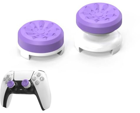 SULIUDAJI 2 pièces Thumbsticks, Silicone Joystick Grips Caps pour PS4 Controller et pour PS5 Controller à Aide avec Viser, Controller et Réduire Pouce Fatigue, Violet