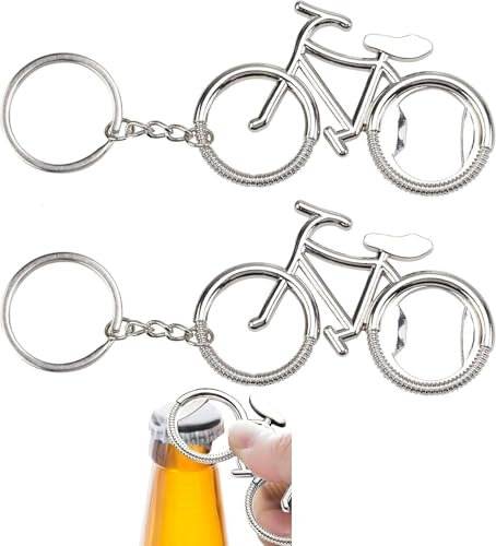 Set di 2 portachiavi apribottiglie per bicicletta, in lega di zinco, pratico e versatile, per amanti della birra, accessorio per bar e feste