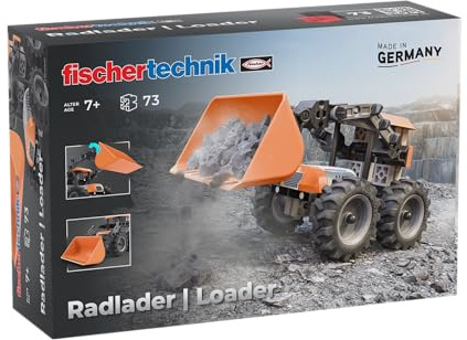 fischertechnik Loader Baustelle-Bausatz für Kinder ab 7 Jahren | Konstruktionsspielzeug 576106 Radlader-Bausatz für schnellen Einstieg und dauerhaftes Spielerlebnis, Made in Germany
