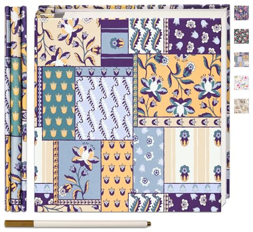 Vienrose Self Adhesive Photo Album for 6x4 Pictures, 28 x 27.3 cm Scrapbook with 20 Sheets (40 Pages), Memory Book for Travel, Weddings, Baby Albums with Retro Collage Cover