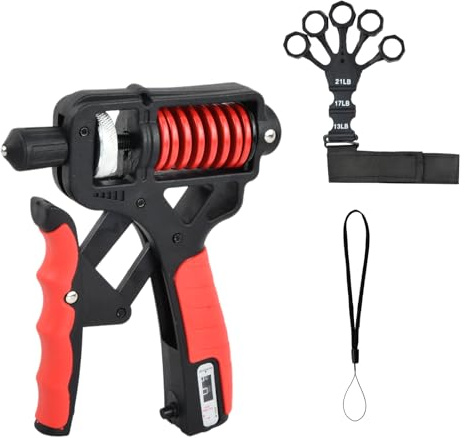 Hand Grip, Rafforzatore della Presa Regolabile 5-100kg, Hand Gripper Trainer per Avambracci, Palestra Accessori per Allenamento, Funzione di Conteggio, Attrezzatura Portatile per Casa Palestra (Set B)