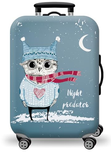 wxlmom Kofferschutzhülle XL Eulenschal Waschbar,Suitcase Cover Für Kinder Und Erwachsene,Elastischer Spandex-Koffer-Protector,Koffer-Abdeckungen