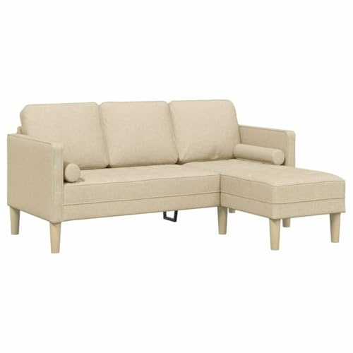 vidaXL Set di divani con Cuscino Crema Poliestere, Soggiorno, Set di Divani Modulari, Divano Rettangolare, Mobili Moderni, Seduta Flessibile e Resistente