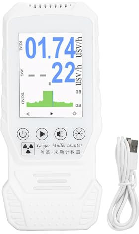 Rilevatore di radiazioni nucleari, contatore Geiger, misuratore di radiazioni ricaricabile tramite USB con display a colori HD per raggi X, raggi Y, raggi β, ispezione dei