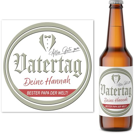 Vatertagsgeschenk für Papa Bieretiketten personalisiert Flaschenetikett Bier Geschenk Bierflaschen Vatertagsbier Etiketten 2 Stück | 9x9 cm