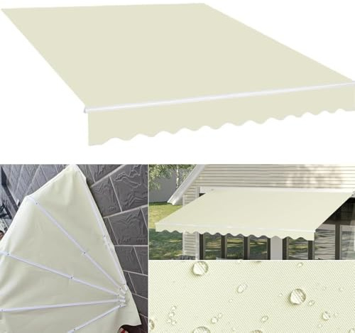 Manuellt infällbart markisöverdrag, 3-7 meter, vattentätt, for uteplatser/balkonger/trädgårdar(3.6x2.5meters)