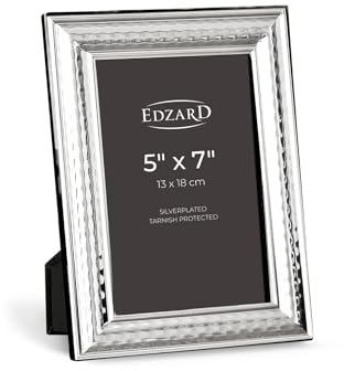 Edzard cornice per immagini cornice per foto Urbino per foto 13 x 18 cm, placcata in argento, antiossidante