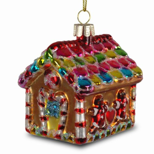 SIKORA Lebkuchenhaus besondere Weihnachtskugel Glas Christbaumschmuck Deko Figur Weihnachten Anhänger Ornament - Trend Line - BS228