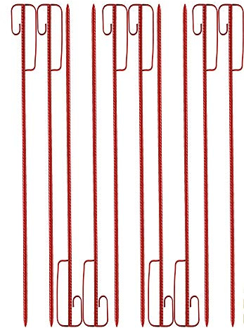 UvV 10 Stück 1,2 m lange Absperrhalter Laterneneisen rot lackierte Absperrleinenhalter Stahl für Absperrband, Fangzaun, Warnband