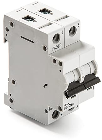FAMATEL - Thermomagnetischer Schalter | 1 Pol + 1 Neutrum | 10 Ampere | Grau