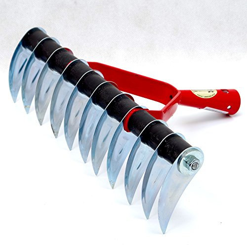 Handvertikutierer 35cm Schneidrechen Vertikutierer Rasenlüfter Harke Rechen K_92