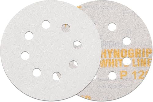 INDASA RHYNOGRIP White LINE - 50 Stück Exzenter Schleifscheiben 8-Loch Ø 125 mm - Schleifscheiben Klettscheiben Exzenter - Korn 120