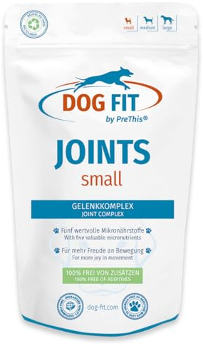DOG FIT by PreThis® Joints Gelenkkomplex für Hunde I Glucosamin, MSM, Kollagen, Teufelskralle & Weihrauch I Ohne Zusätze I small bis 10kg