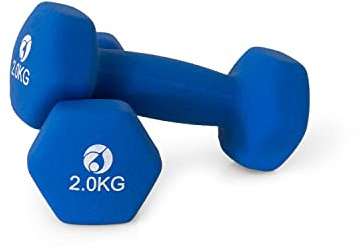 AFH Webshop Gymnastikhanteln | Hanteln | Neoprene | Kurzhanteln | Paar | 2 x 2,0 kg | dunkel-blau