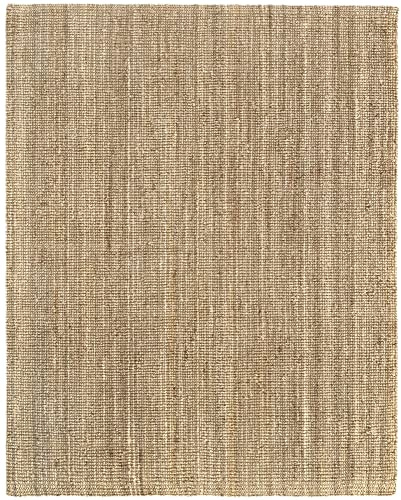 HAMID - Kerala Jute-Teppich, 100% Jutefaser-Teppich, Handgewebt, Teppich für Wohnzimmer, Esszimmer, Schlafzimmer, Flur, Natürliche Farbe (200x250cm)
