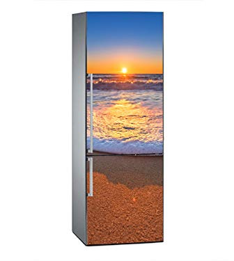 Vinile per Frigorifero, Schiuma di Mare al Tramonto, Varie Misure, Adesivo Resistente ed Economico | Adesivo Decorativo dal Design Elegante 185x60cm