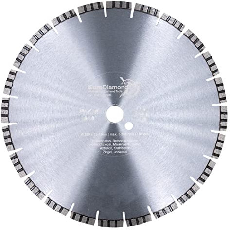 EDW Profi Diamanttrennscheibe 350 mm x 25,4mm TURBO SUPERCUT, universelle Diamant Trennscheibe für Beton, Stahlbeton, Granit Mauerwerk