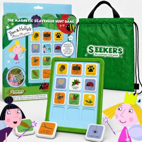 SEEKERS Ben and Holly's Scavenger Hunt Game- Starter Kit & Magnetic Board | Outdoor Nature Treasure Hunt. Ideal For Sensory Play and Travel. Outdoor Games for Kids. Add-On Sets Available.