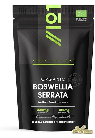 Boswellia Serrata Extract 3000mg – 65% Boswellic Acid (150mg per Capsule) - 90 Capsules (3 Months Supply) – Resealable and Recyclable Pouch by Alpha01