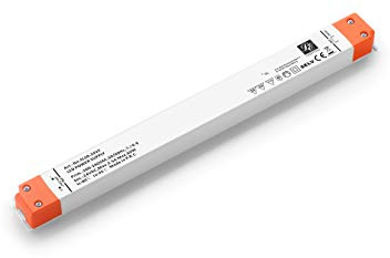 LIGHTEU, fuente de alimentación LED ultradelgada para transformadores - 60W, 24V DC, 2.5A - Voltaje constante para perfiles de aluminio de tira LED y marcos de paneles LED 304.6 * 30 * 16.7 mm
