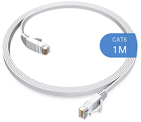 Gulaey Cat6 Ethernet-Kabel, langes Internet-Kabel, High-Speed-Patchkabel, flaches Design, 1 Gbps für 250 MHz/s, UTP, für Konsole, PS3, PS4, PS5, Switch, Router, Modem, TV, Home Office (1M)